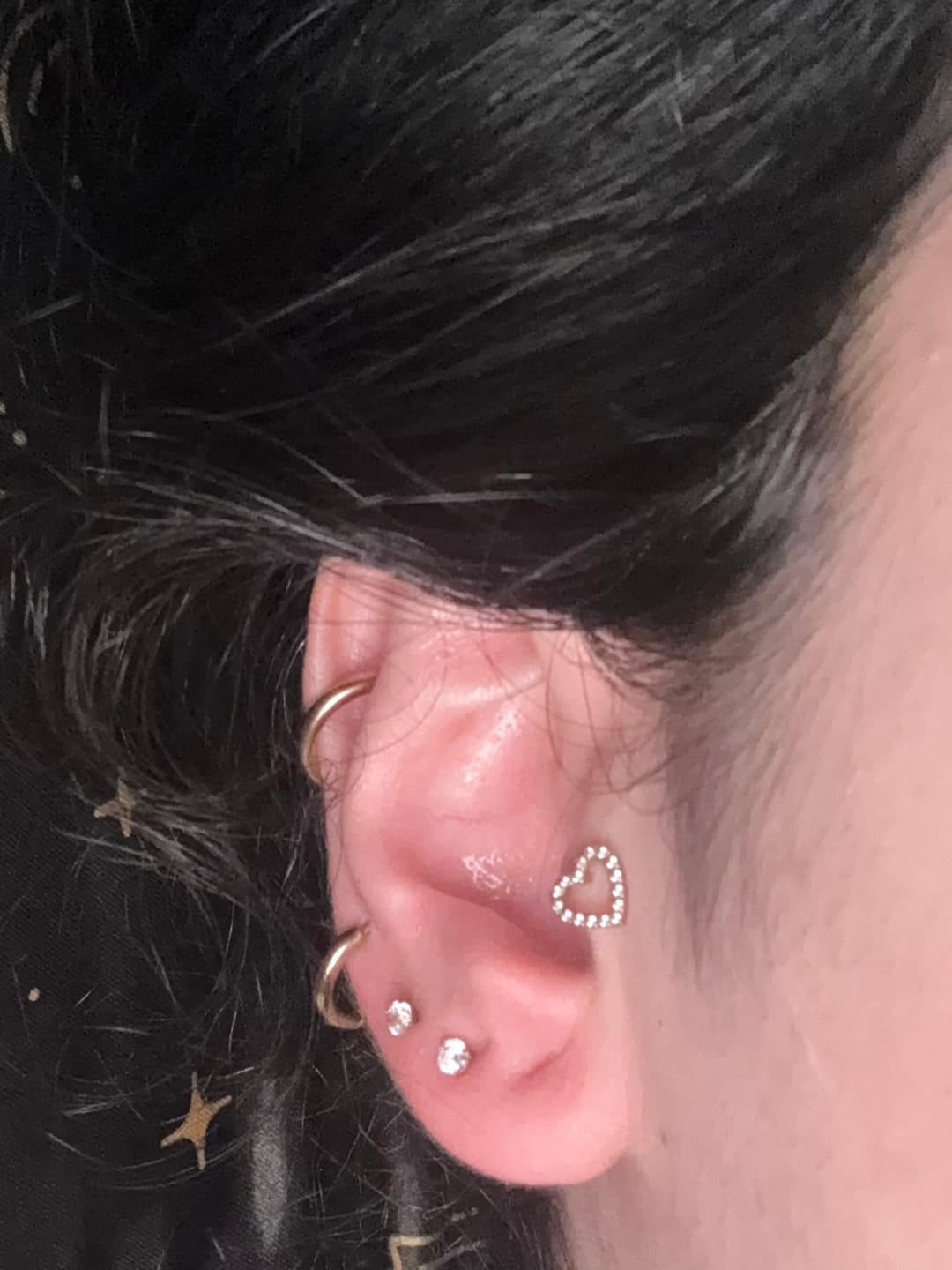 Customer photo review of Diamond Flatback Stud