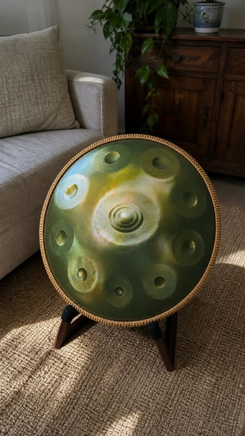 Customer photo review of Handpan Emerald D-Moll 10 Noten – Grün