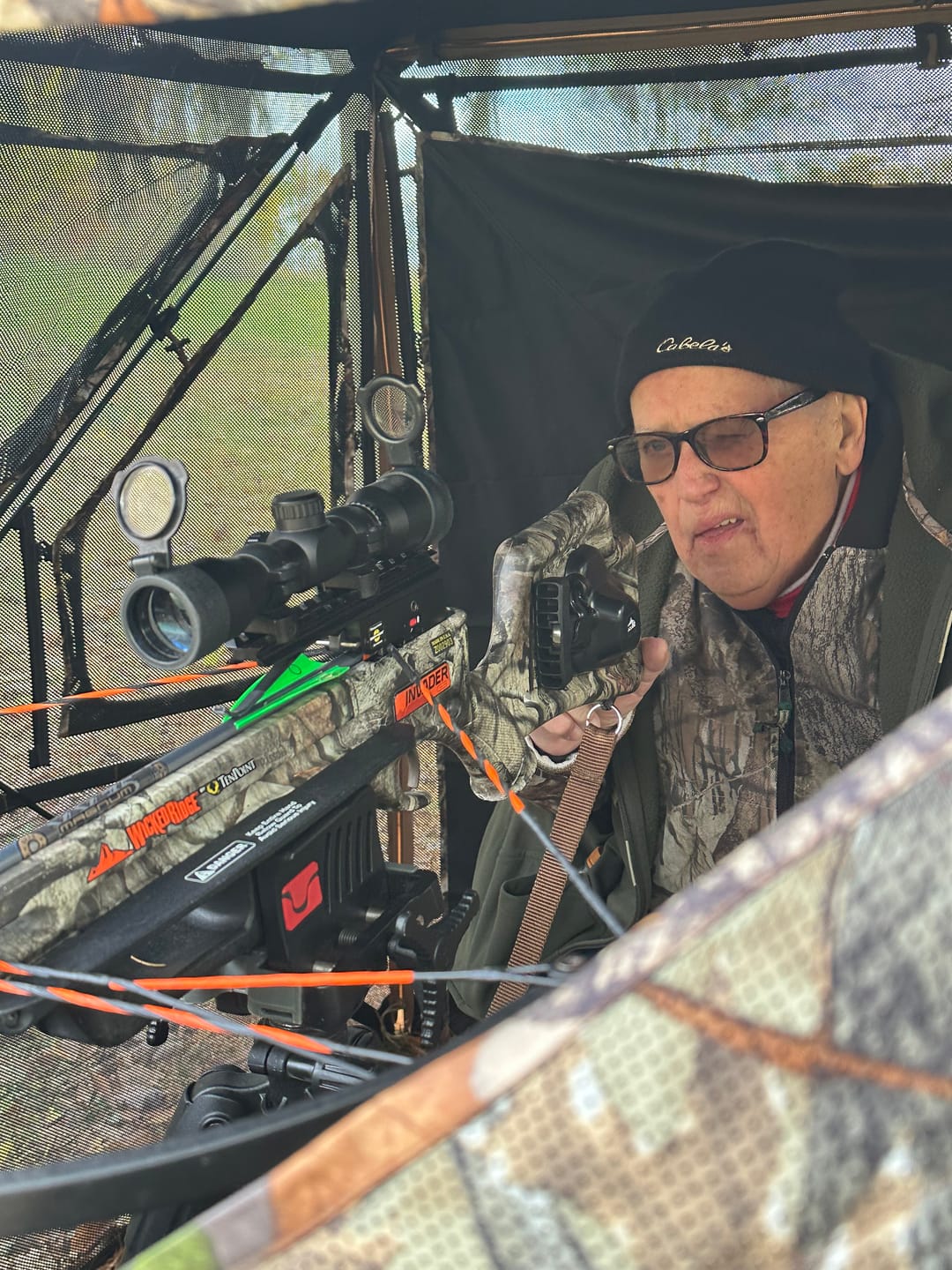 Customer photo review of FLASH SALE Vis360 See Through Silent 4 Full Panels Deer Hunting Blind