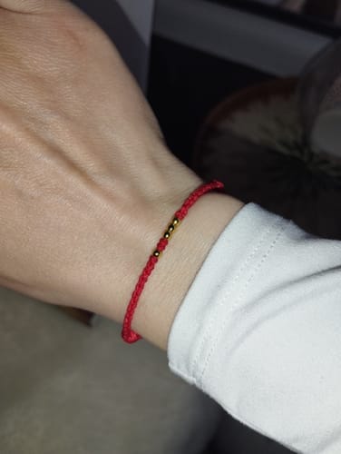 Customer photo review of Tibetan Luck Bracelet with Small Copper Beads