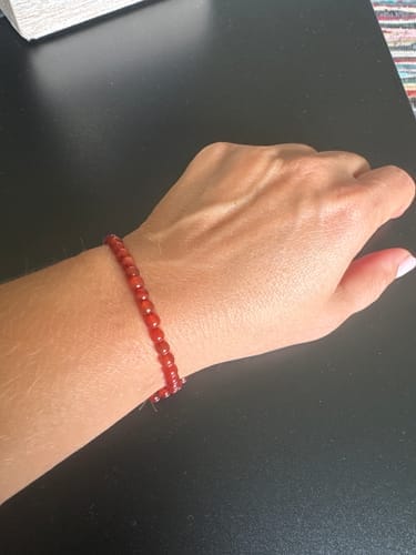 Customer photo review of Carnelian Bracelet - Pearls