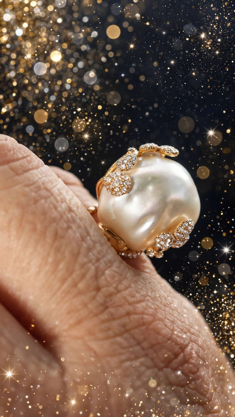 Customer photo review of Wildflower Pearl Crown Ring