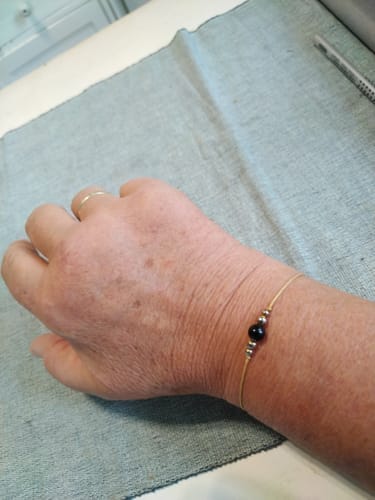 Customer photo review of Obsidian Bracelet - Natural Cord