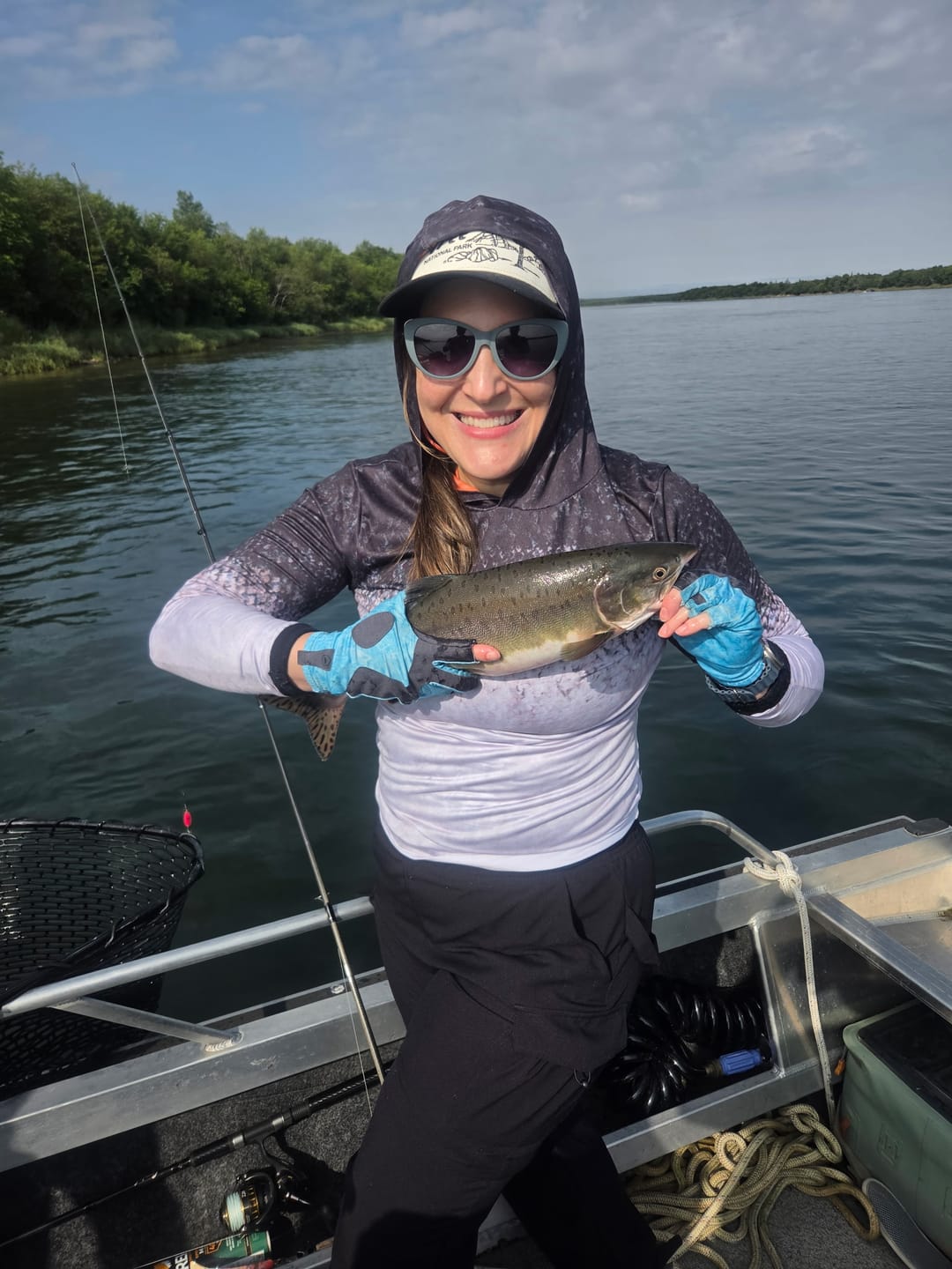 Customer photo review of Salmon Sport Tec Hooded Long Sleeve – Women's