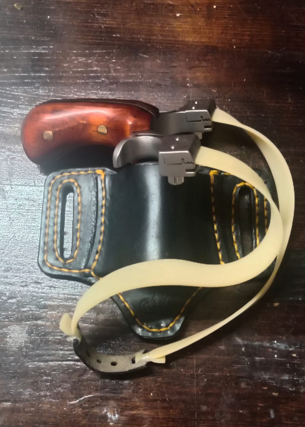 Customer photo review of Laser II - Compact Stainless Steel Wooden Handle Laser Shooting & Hunting Slingshot