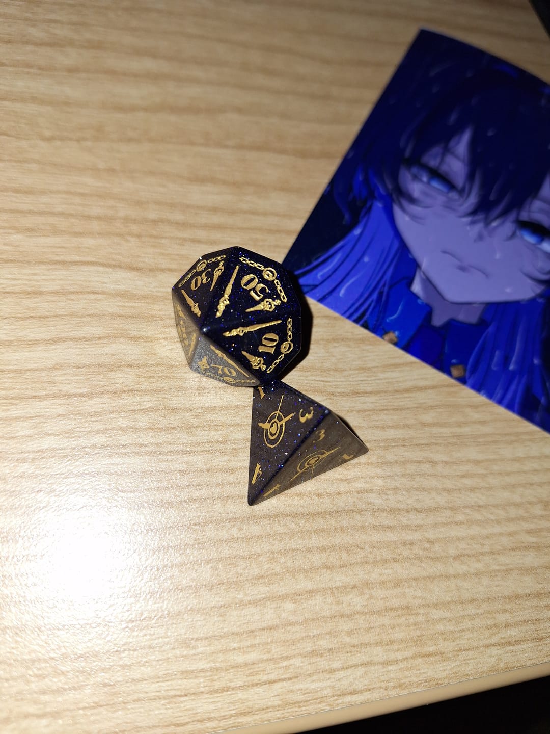 Customer photo review of PRE-ORDER | Ouro Kronii Blue Sandstone Dice Set | hololive English x MMG Exclusive