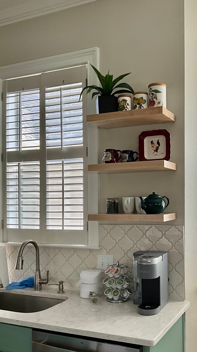 Customer photo review of Maple Floating Shelves
