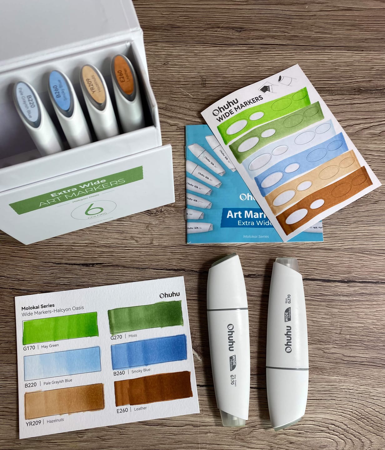 Customer photo review of Ohuhu Molokai Four Tones Extra-wide Tip Alcohol Art Markers