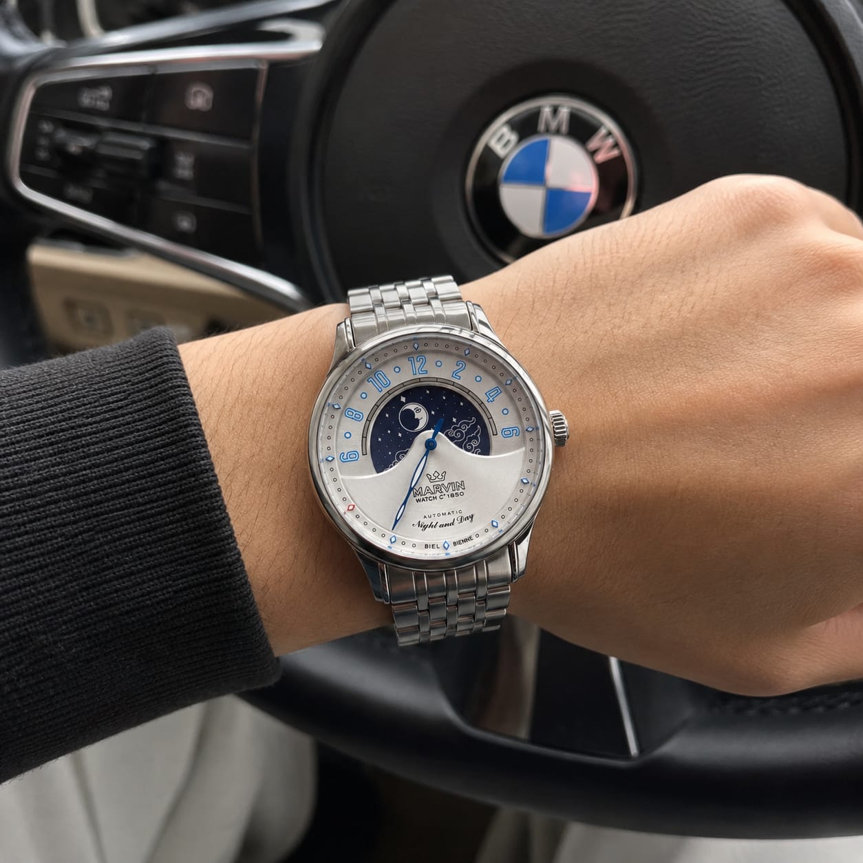 Customer photo review of Malton Round "Mysterious Time" Automatic Moonphase