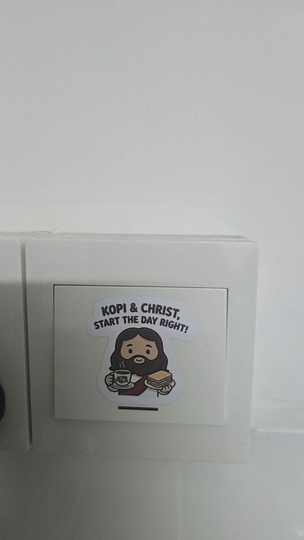 Customer photo review of Jesus Singlish Stickers Sheet