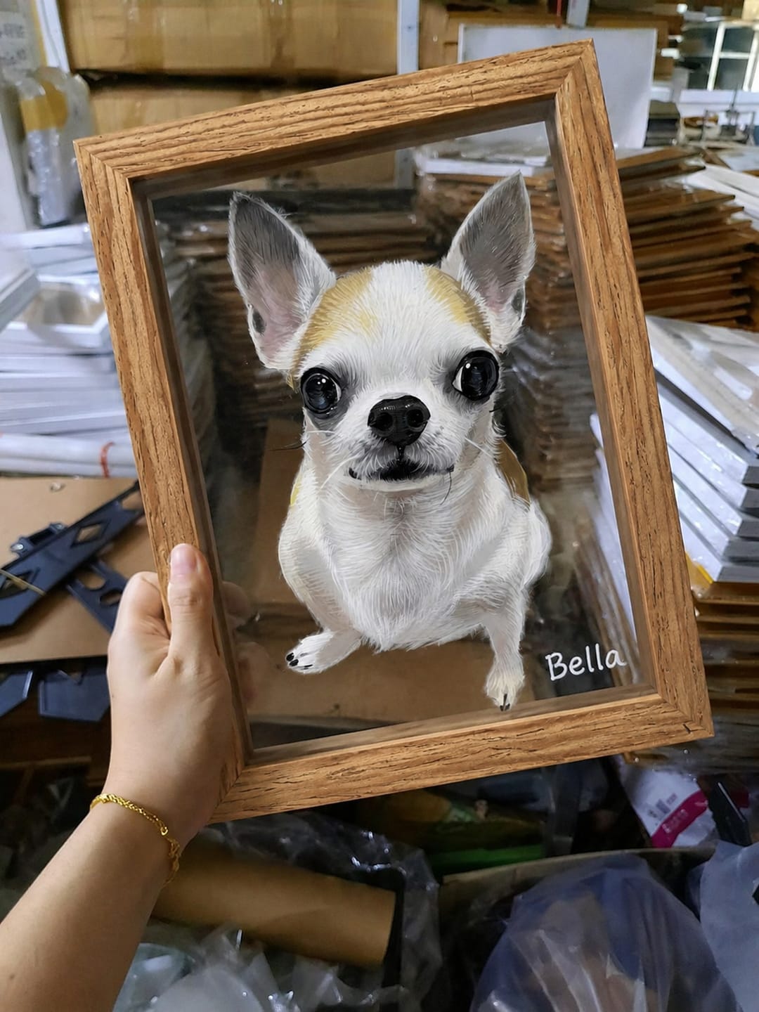 Customer photo review of Hand-drawn pet portraits