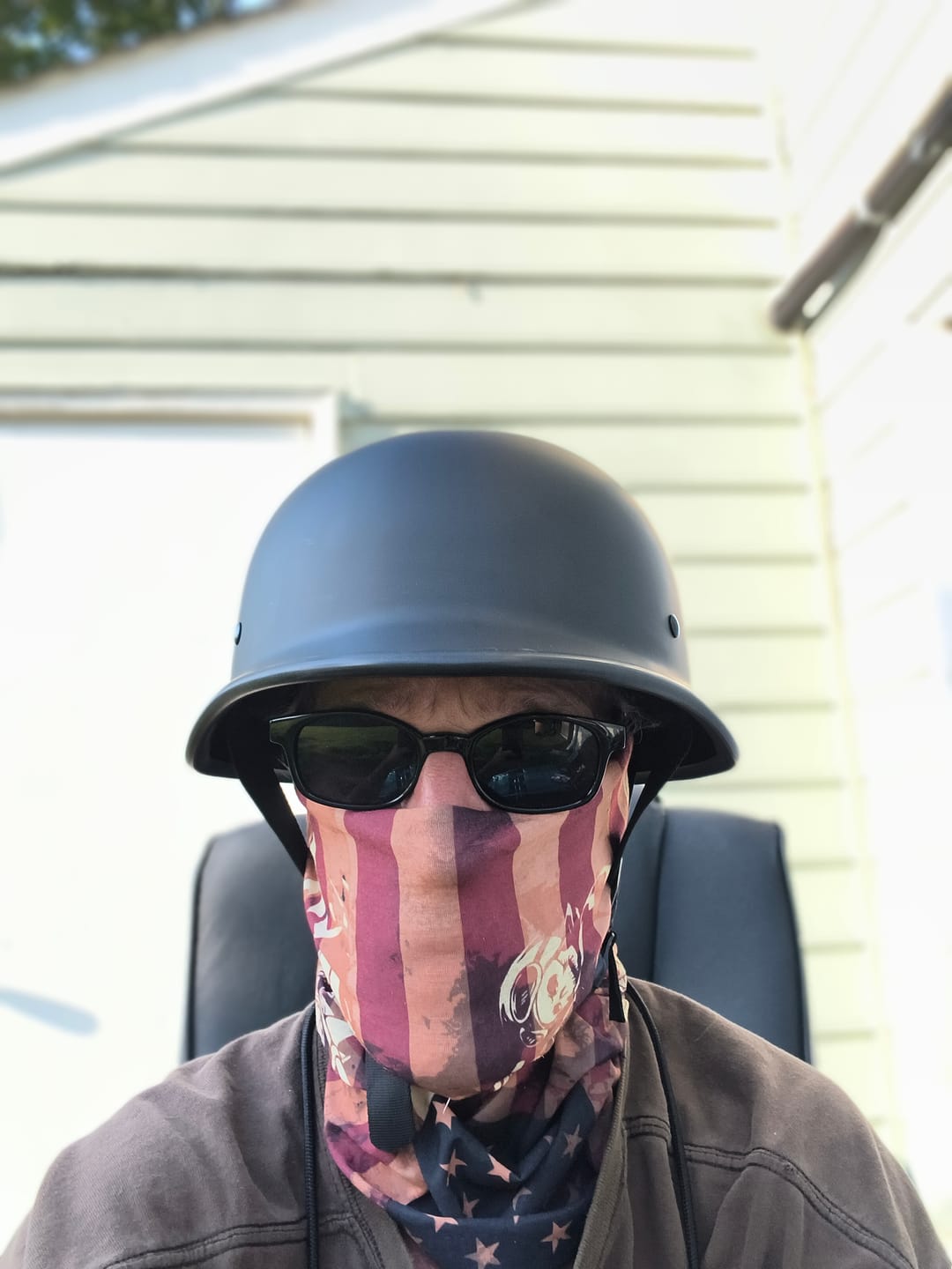 Customer photo review of 🎁 Stars, Stripes & Steel Neck Gaiter (100% off)
