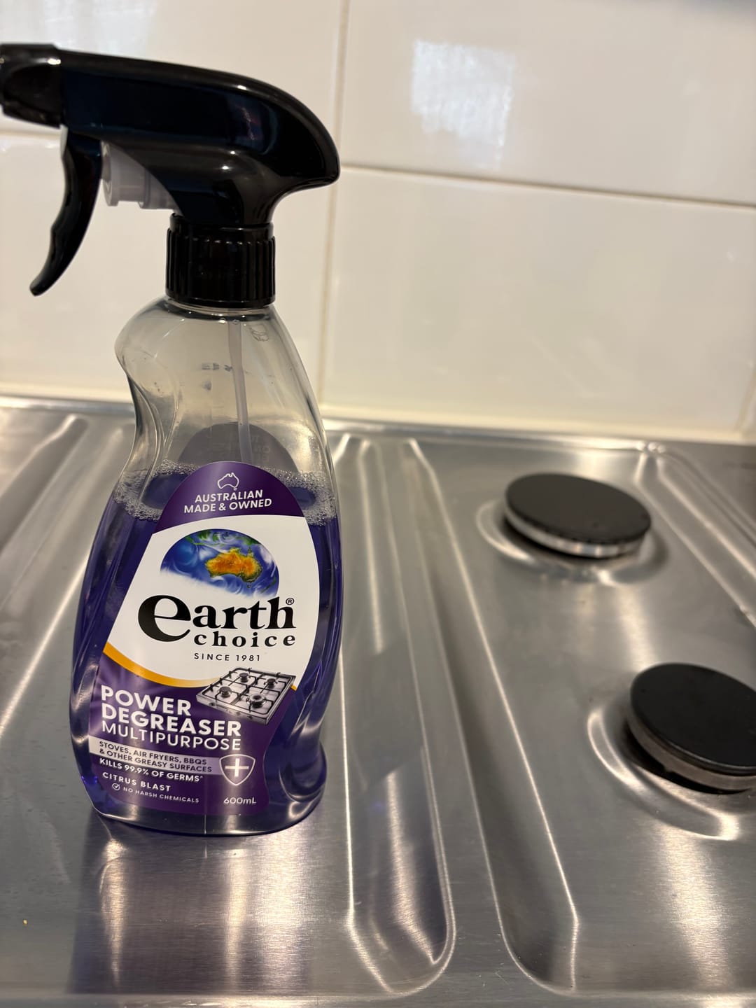 Customer photo review of Earth Choice Power Degreaser Multipurpose 600mL