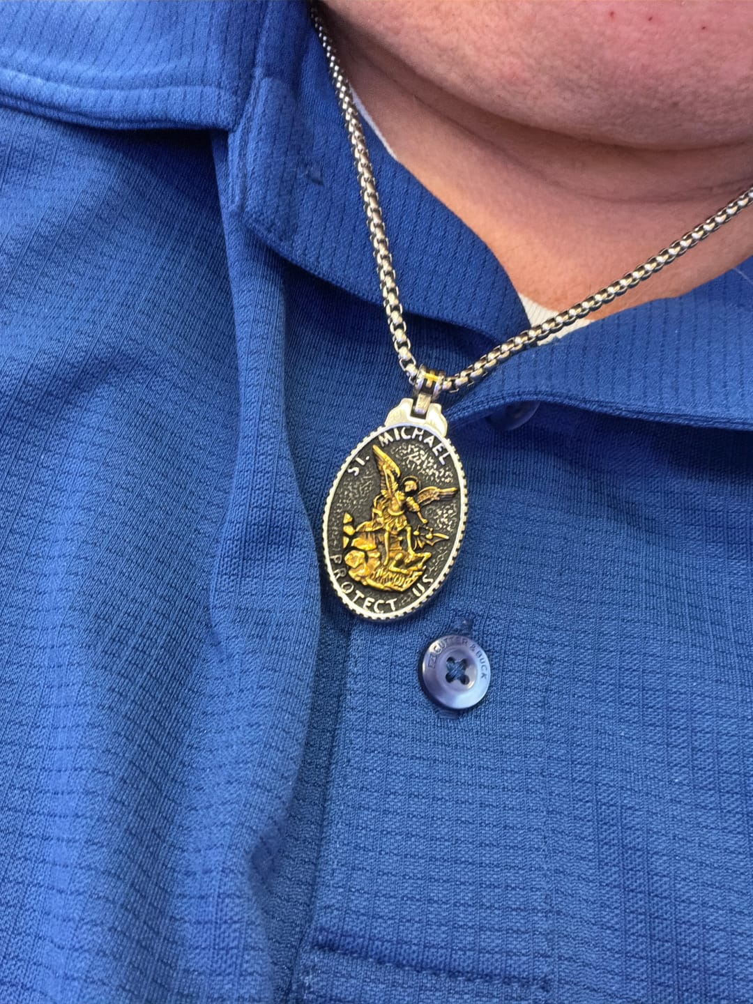 Customer photo review of ST. MICHAELS BADGE.