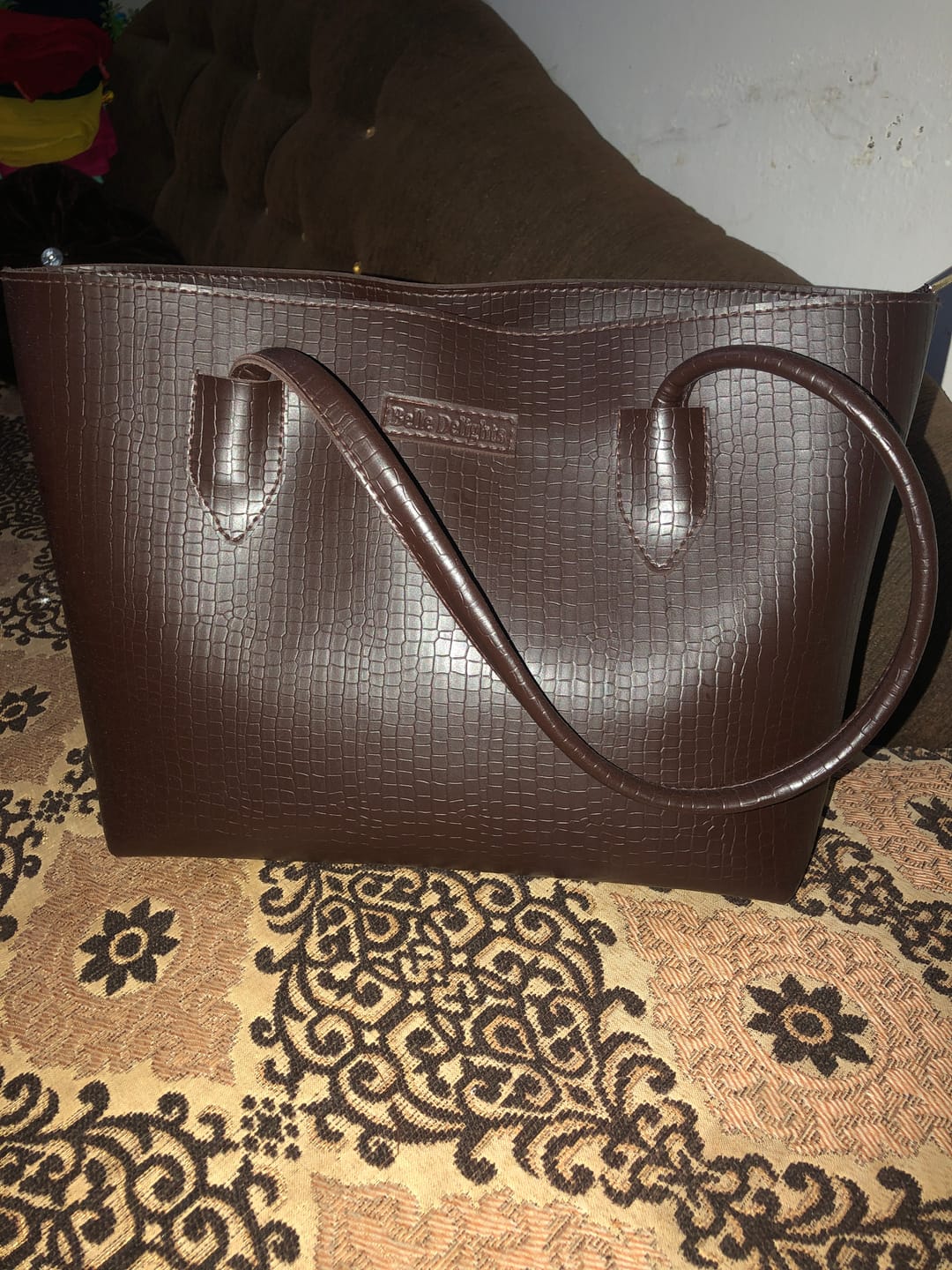 Customer photo review of Brown Belle Croc Tote Bag