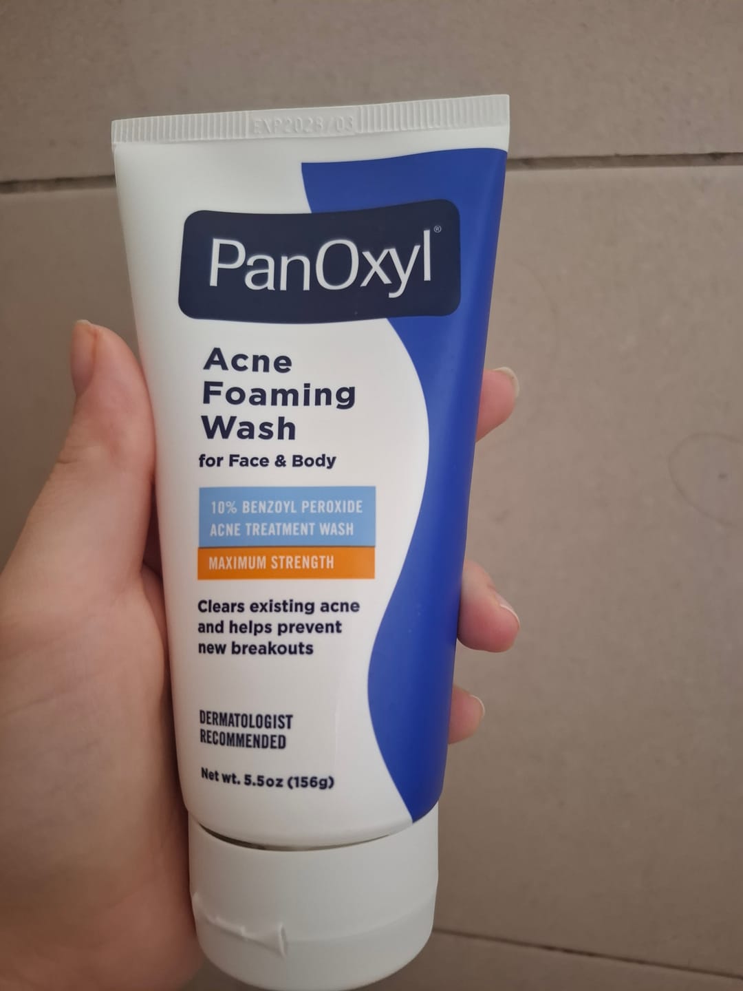 Customer photo review of Acne Foaming Wash with 10% Benzoyl Peroxide