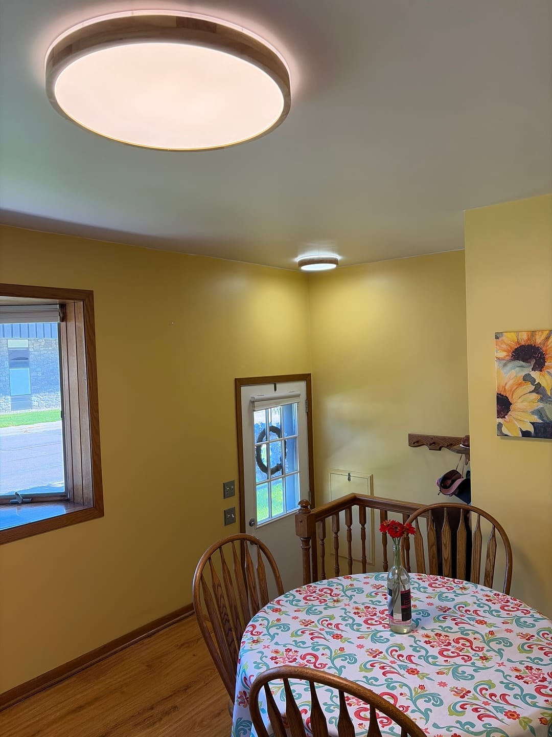 Customer photo review of Scandinavian Wooden Round Dimmable LED Flush Mount