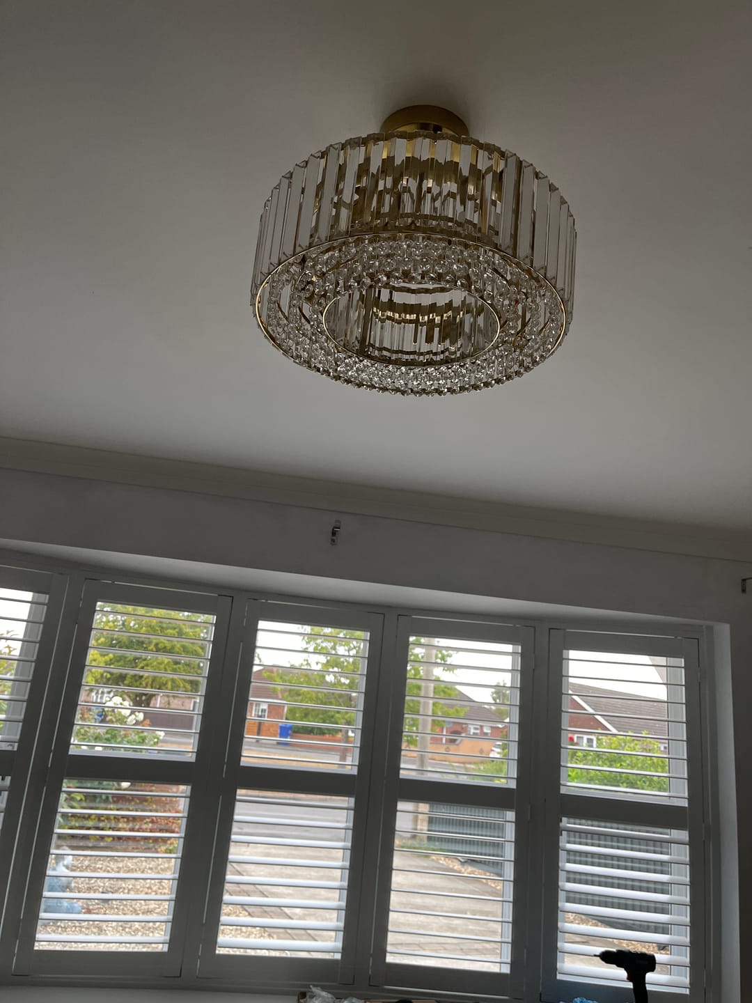 Customer photo review of 4-Light Crystal Drum Semi Flush Mount