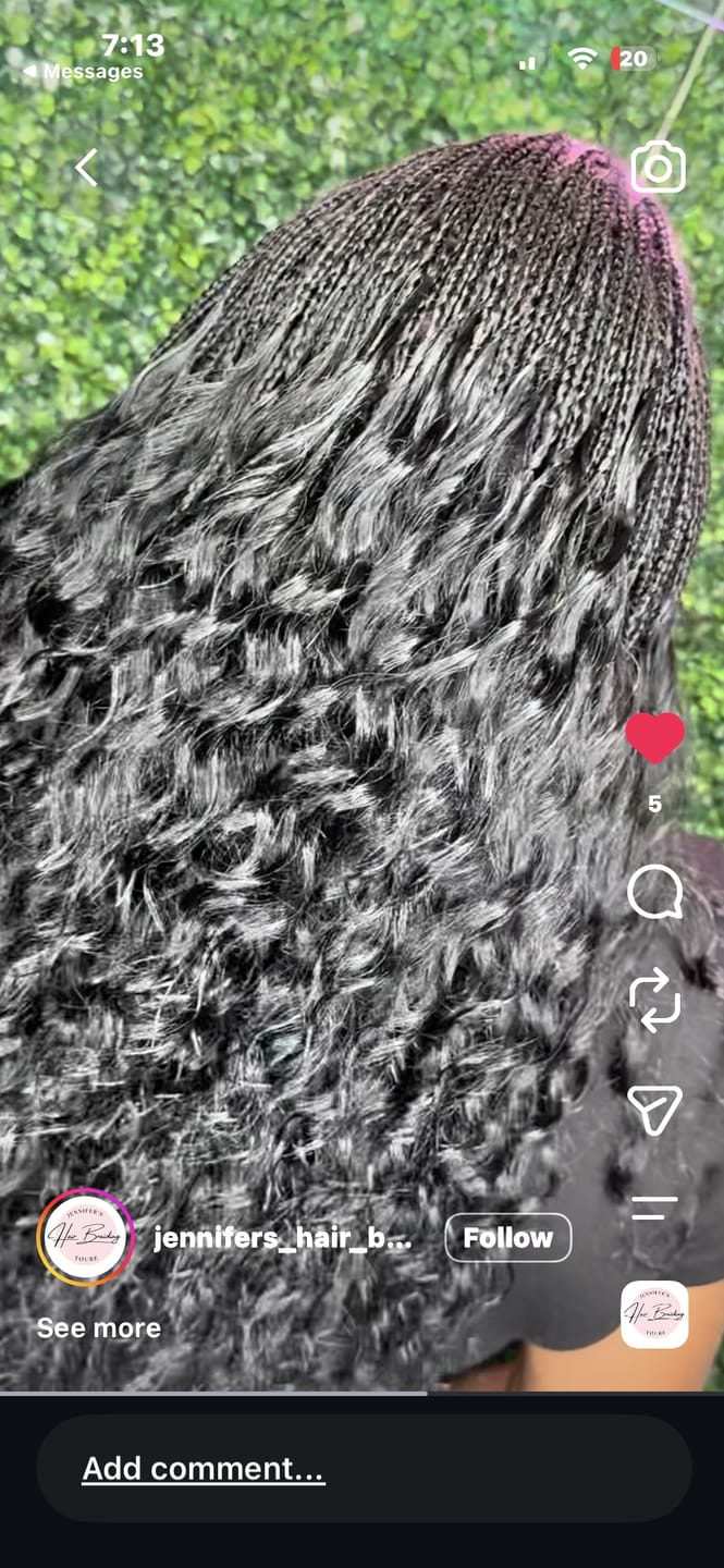 Customer photo review of Double Drawn Burmese Wet and Wavy Human Braiding Hair