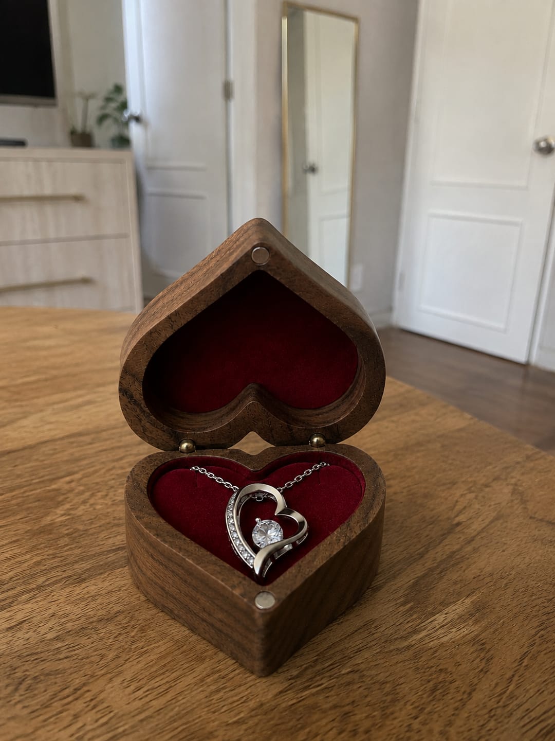 Customer photo review of To My Daughter / Love Dad Luxury Wood Heart Necklace Gift #2609