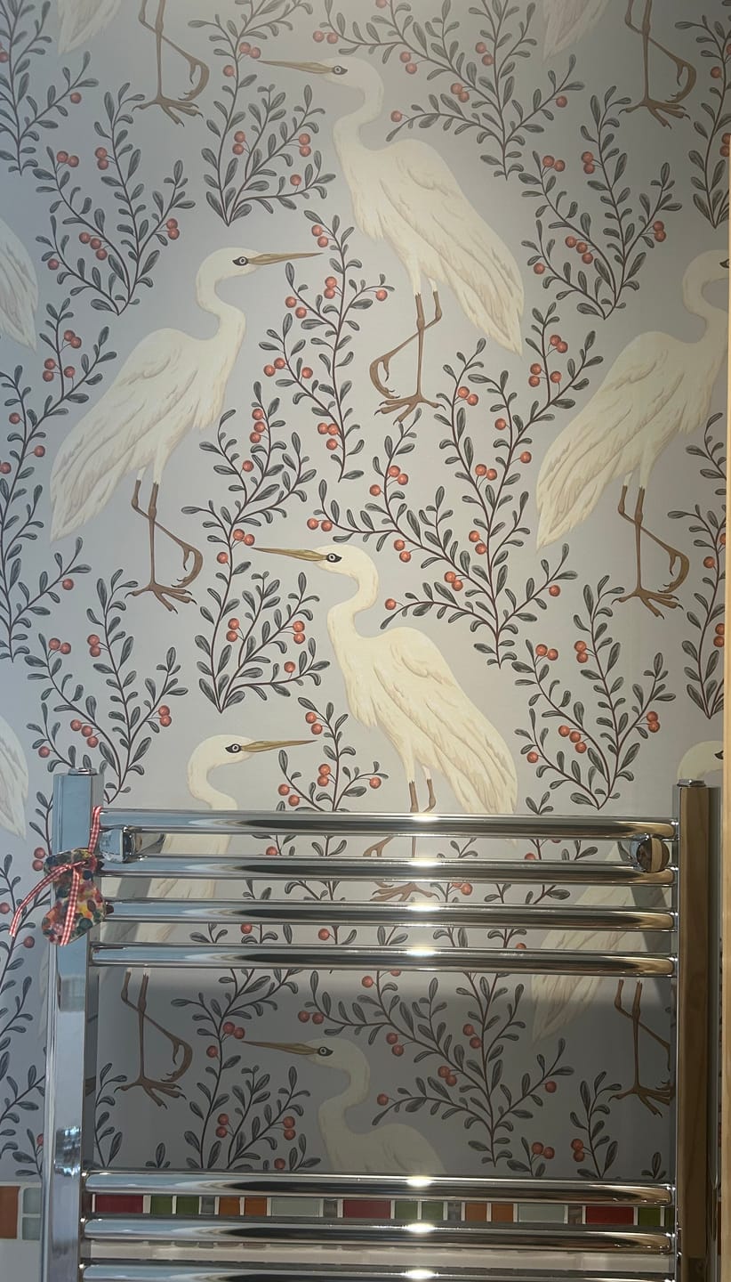 Customer photo review of Tallulah - Heron Bird Wallpaper