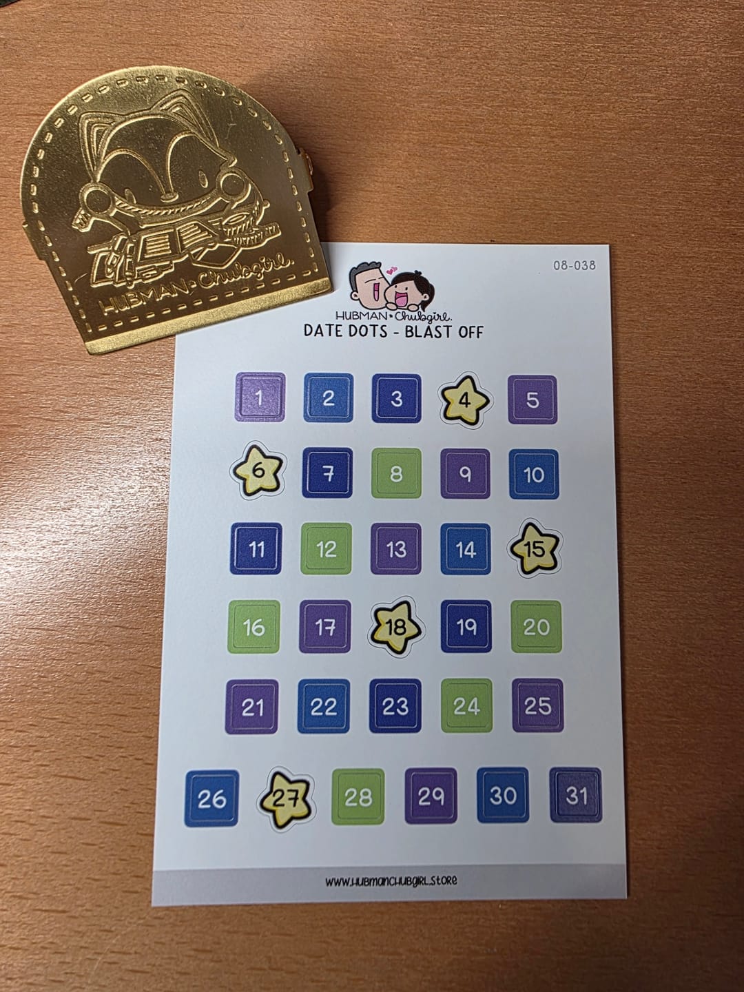 Customer photo review of Date Dots - Blast Off Planner Stickers
