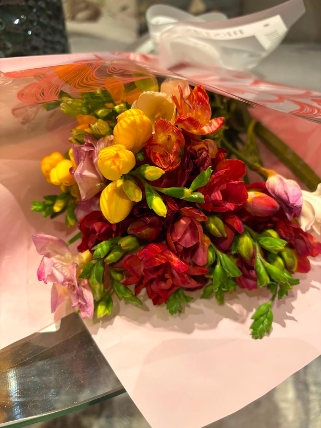 Customer photo review of Mixed Guernsey Long Stem Freesia Flowers
