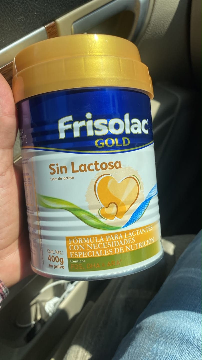 Customer photo review of Frisolac Gold Sin Lactosa (0 A 12 Meses) Pack C/ 800 Gr