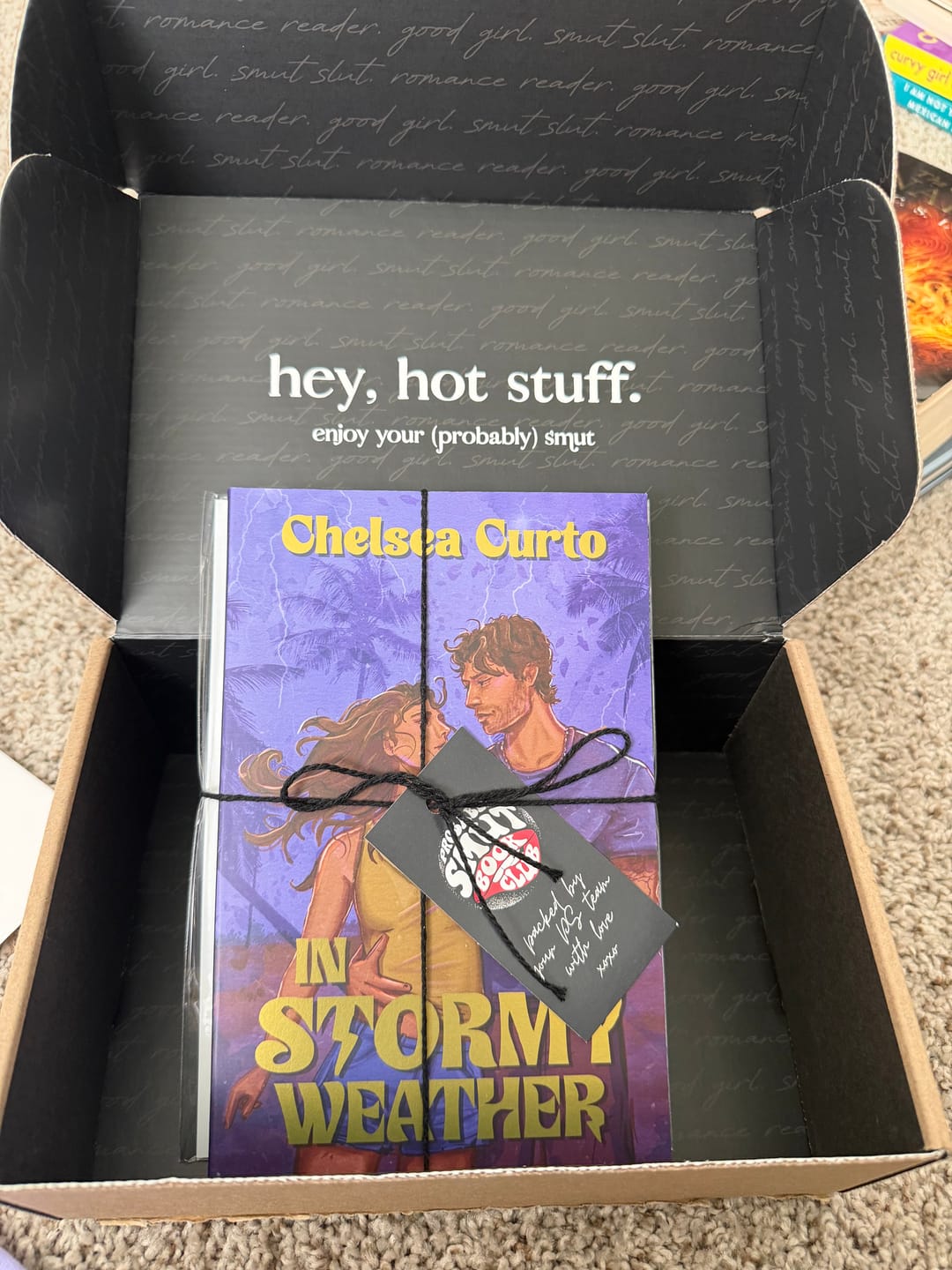 Customer photo review of smut slut book club subscription