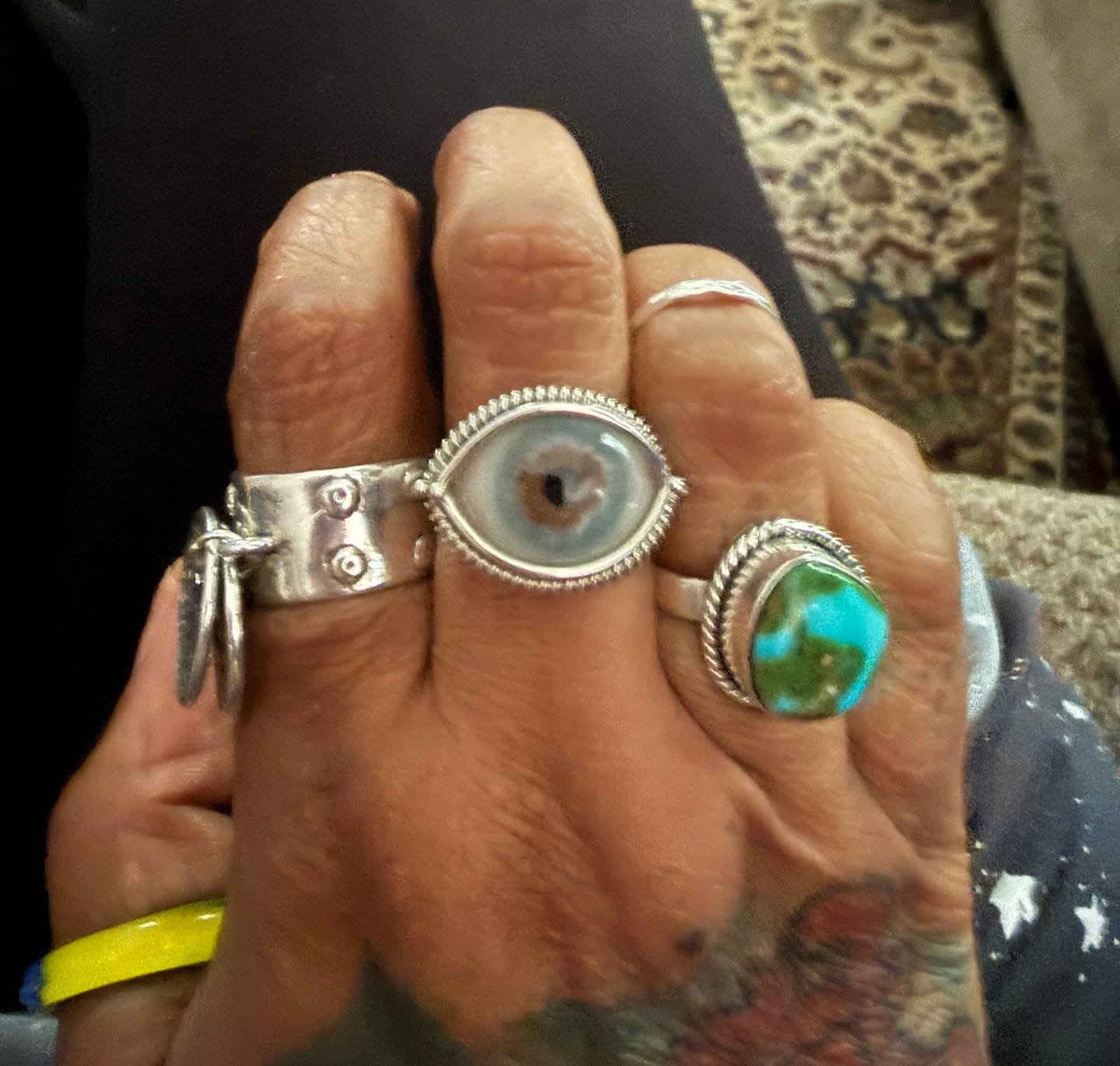 Customer photo review of SKETCH Hand Painted Eye Ring - sz 7.25