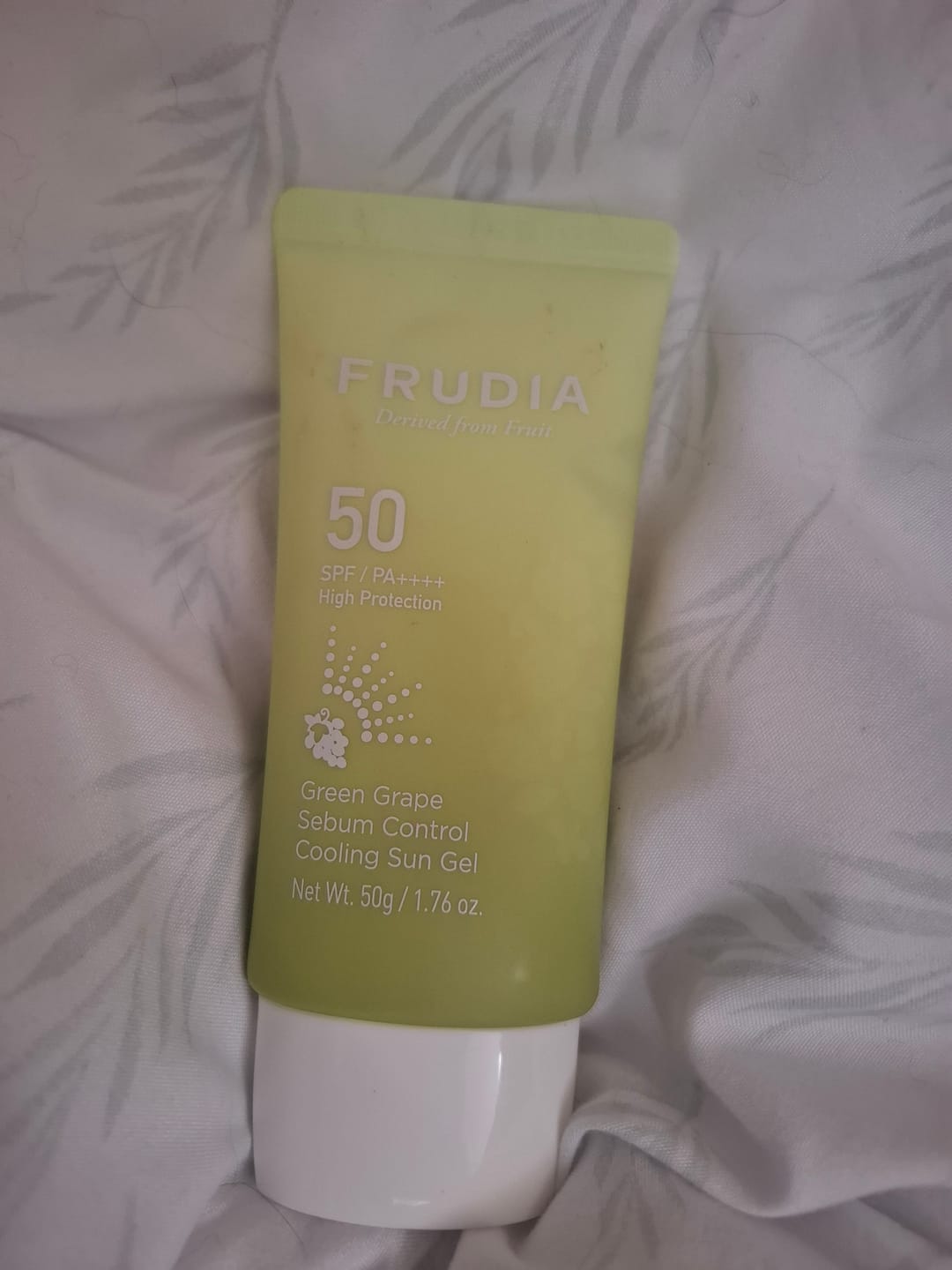 Customer photo review of Frudia Green Grape Sebum Control Sun Gel SPF50+/ PA++++