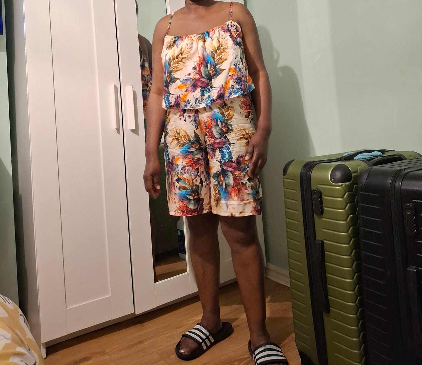 Customer photo review of Colourful Leaves Viscose Poplin Fabric