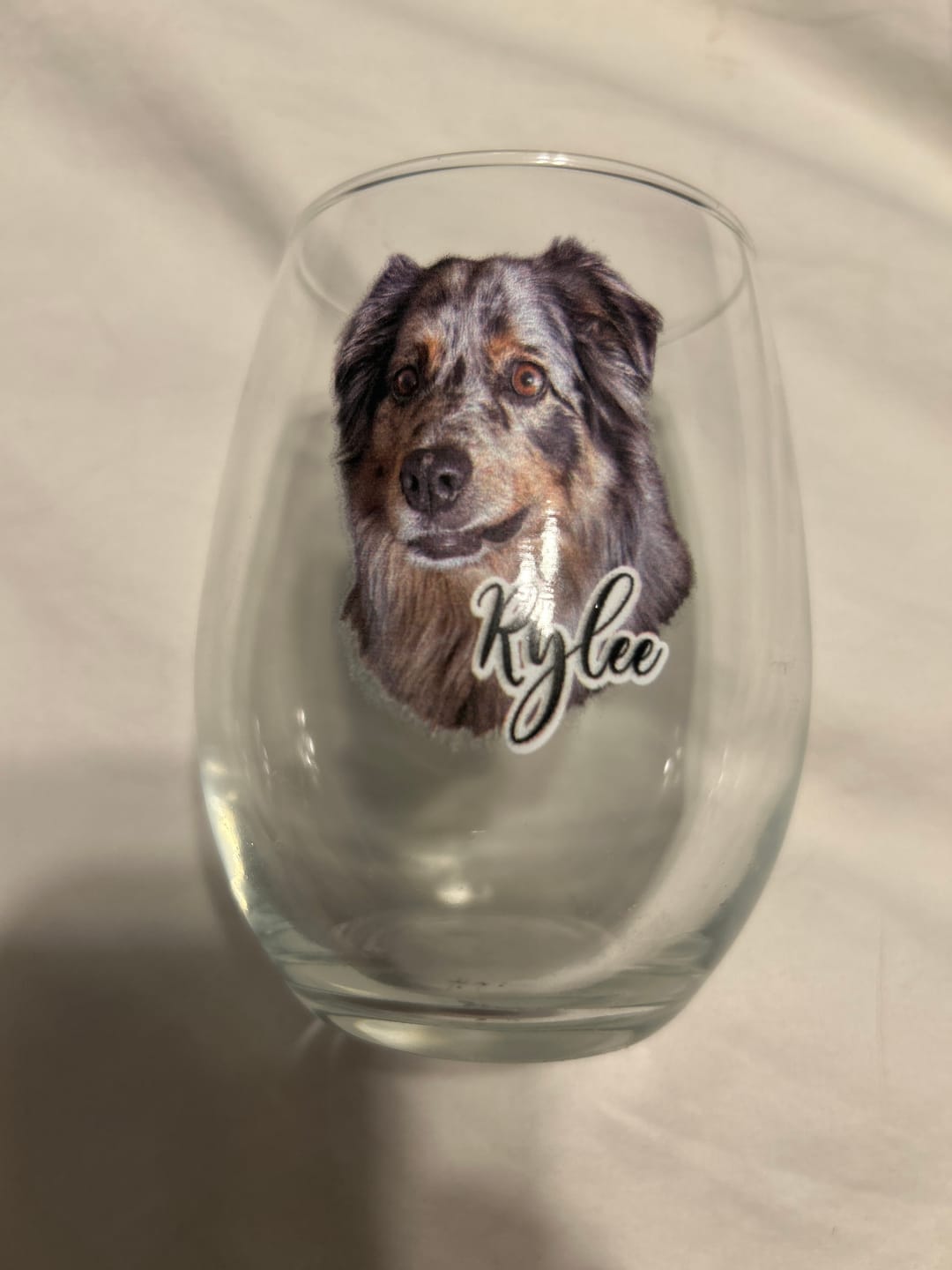 Customer photo review of Pet Portrait - Personalized Wine Glass