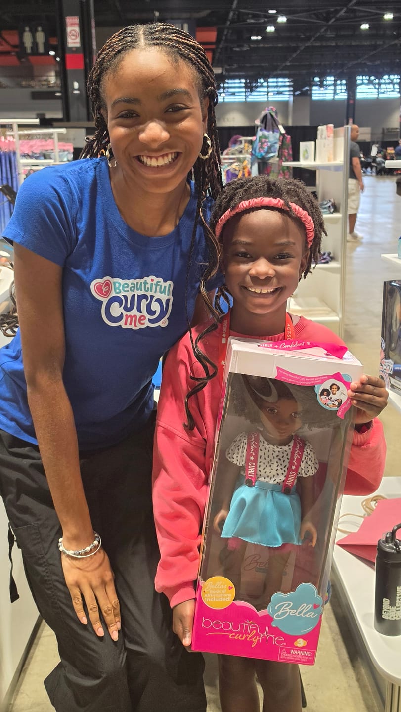 Customer photo review of Bella 18-Inch Doll with Washable Natural Curly Hair