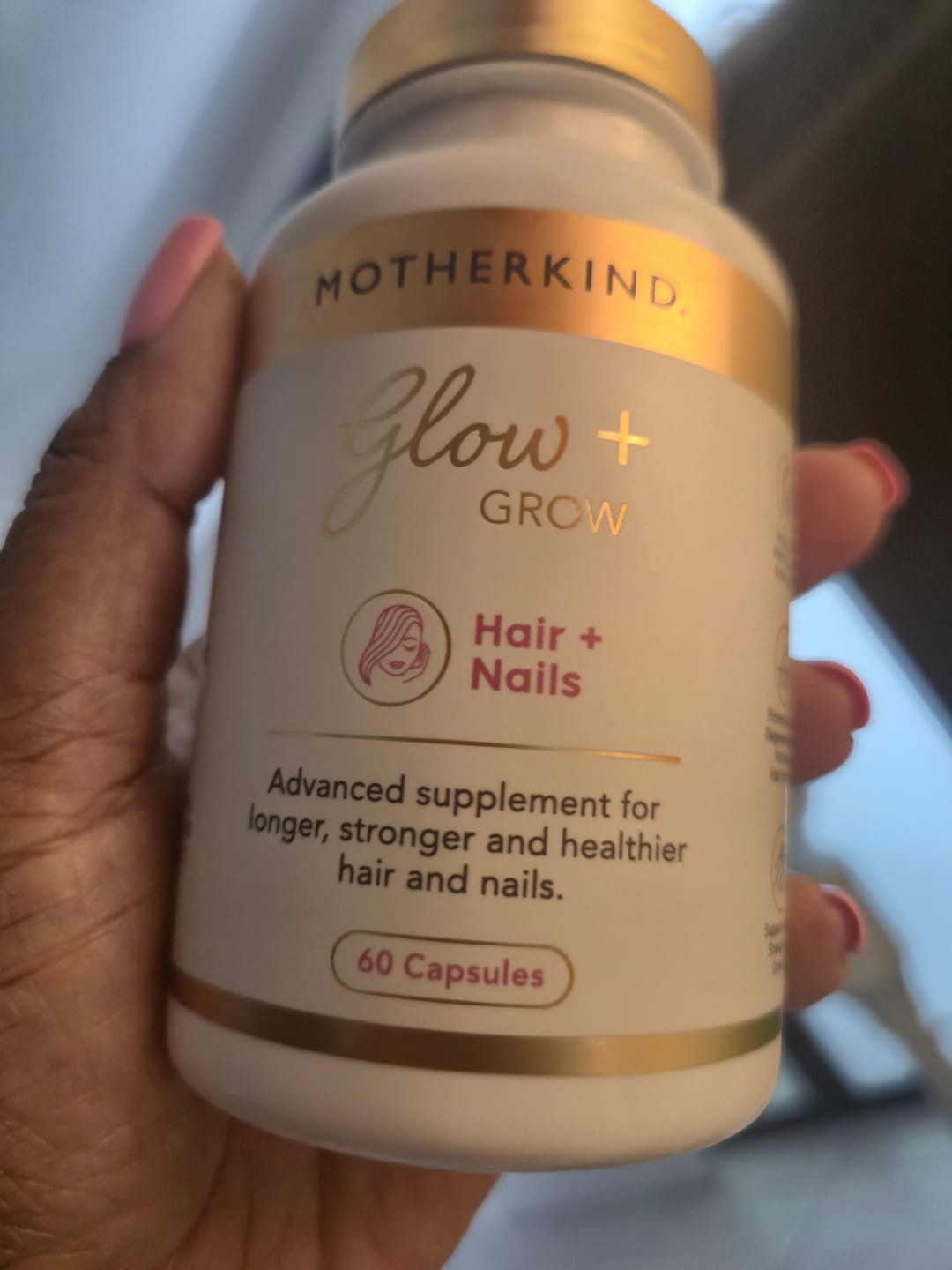 Customer photo review of Glow + Grow Hair Growth Collagen