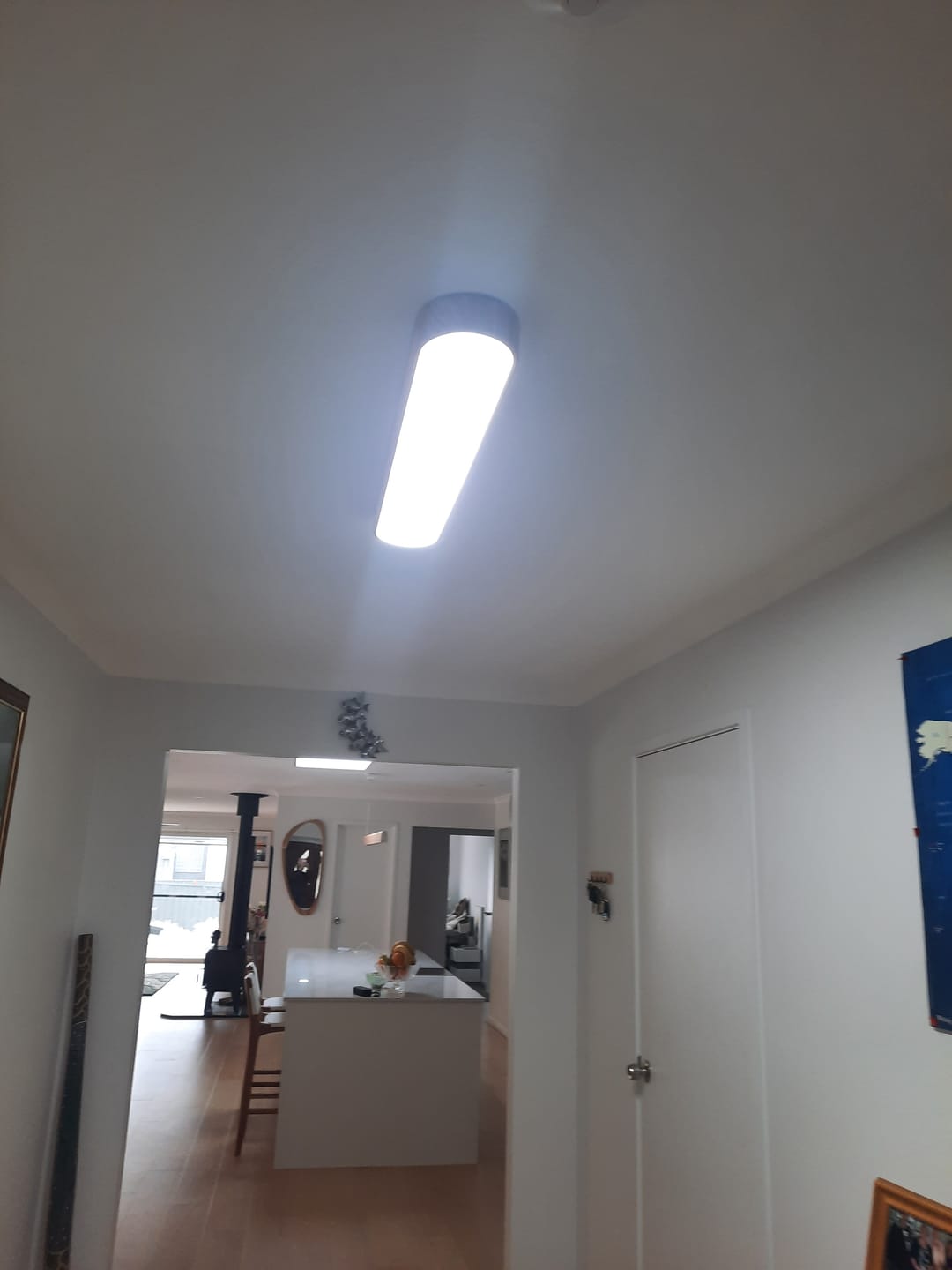 Customer photo review of Nordic 1-Light Oval Shape Led Ceiling Flush Mount With Wood Accent