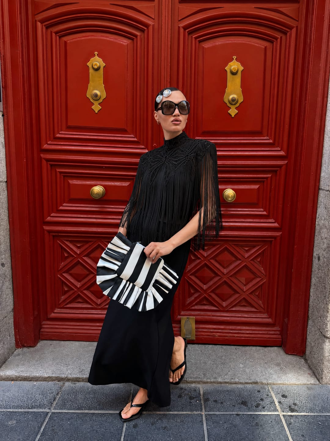 Customer photo review of Macee Fringe Cape