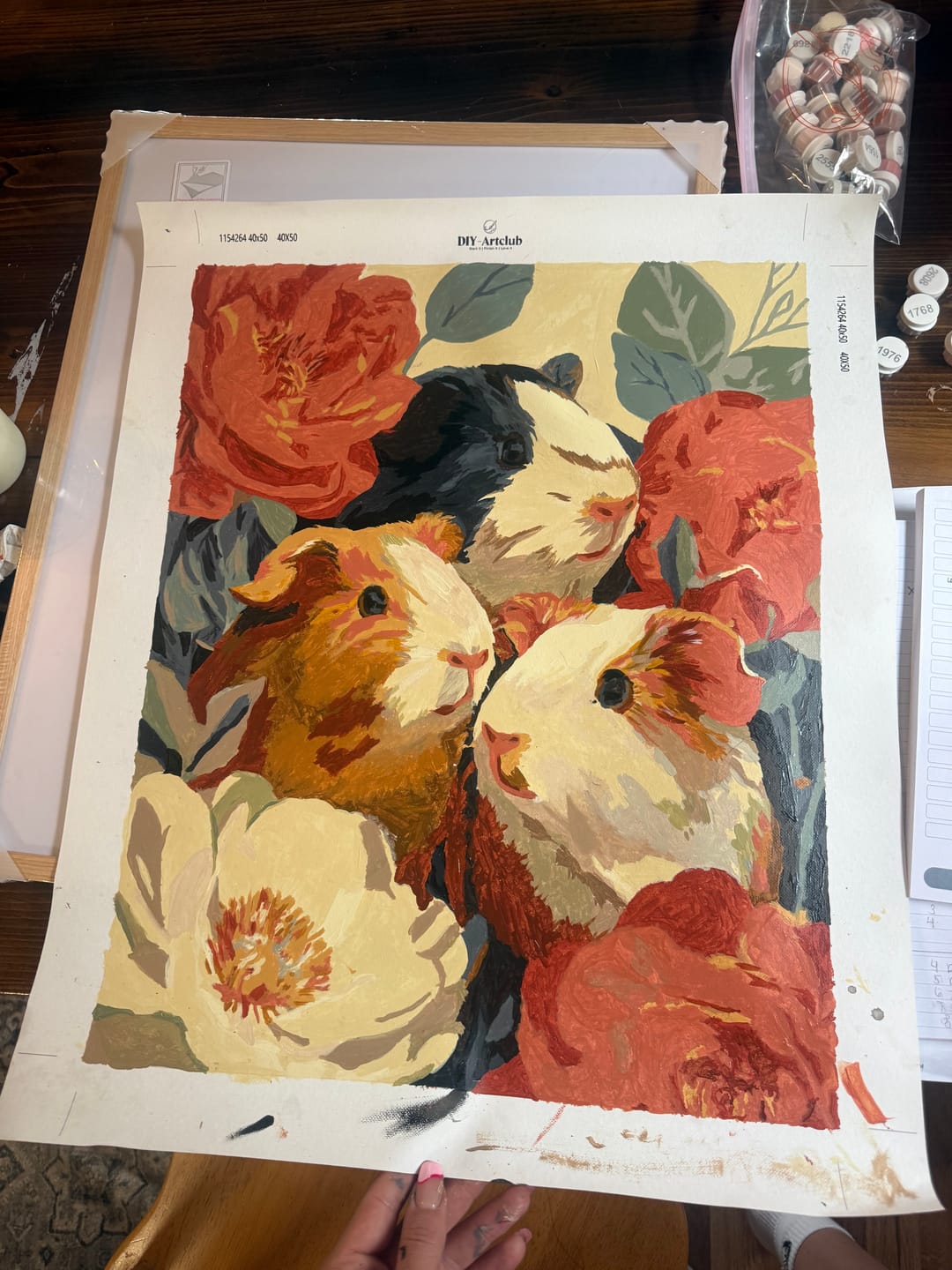 Customer photo review of Guinea Blooms | Paint by Number