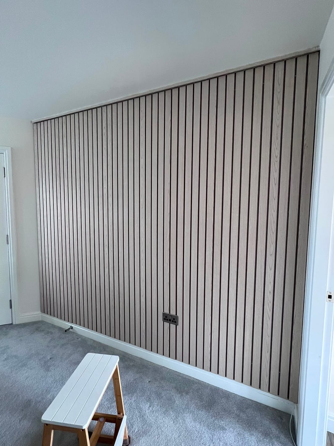 Customer photo review of SlatWall Acoustic Whitewashed Oak Slatted Wall Panel