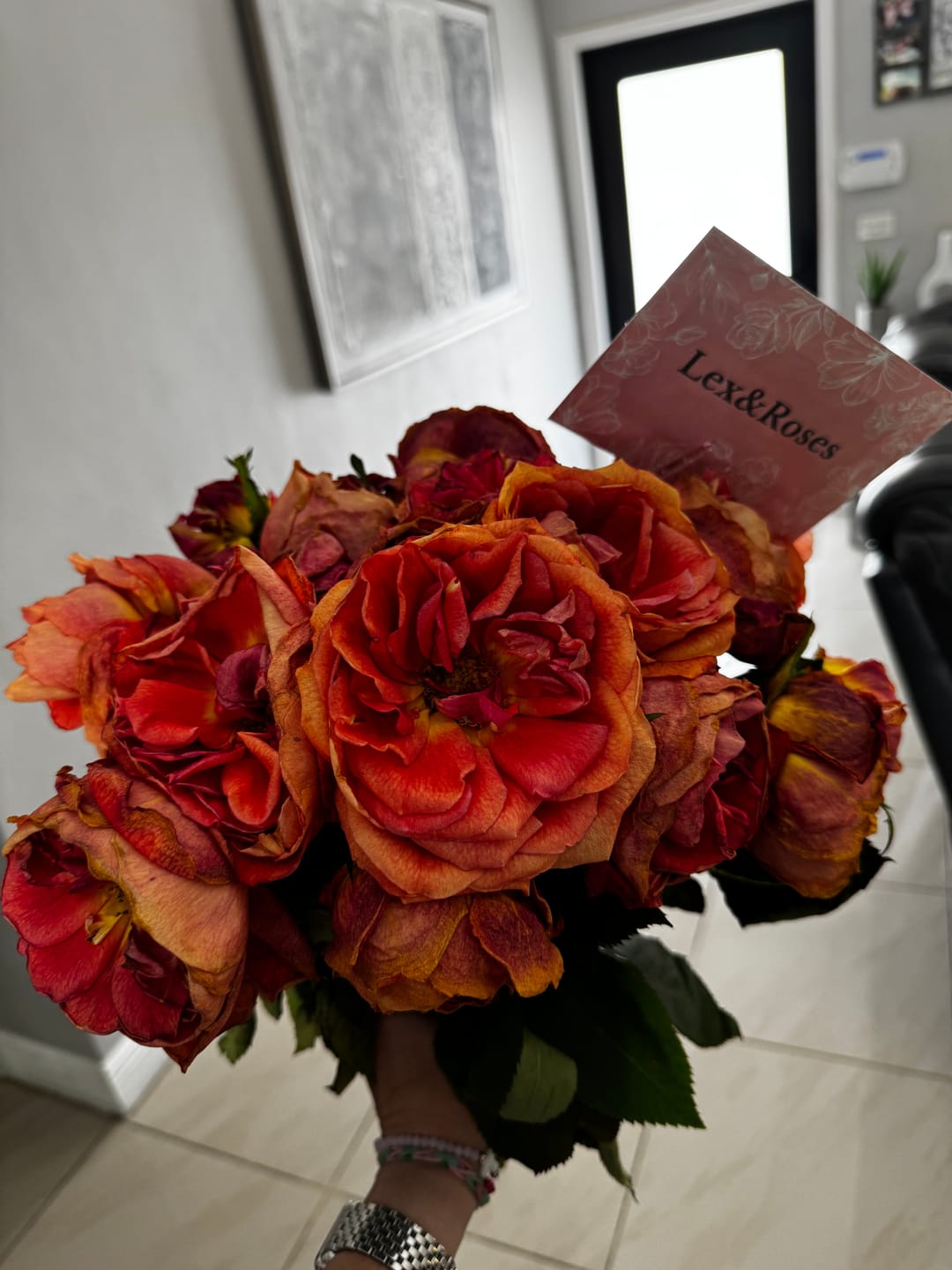 Customer photo review of Orange Rose Bouquet