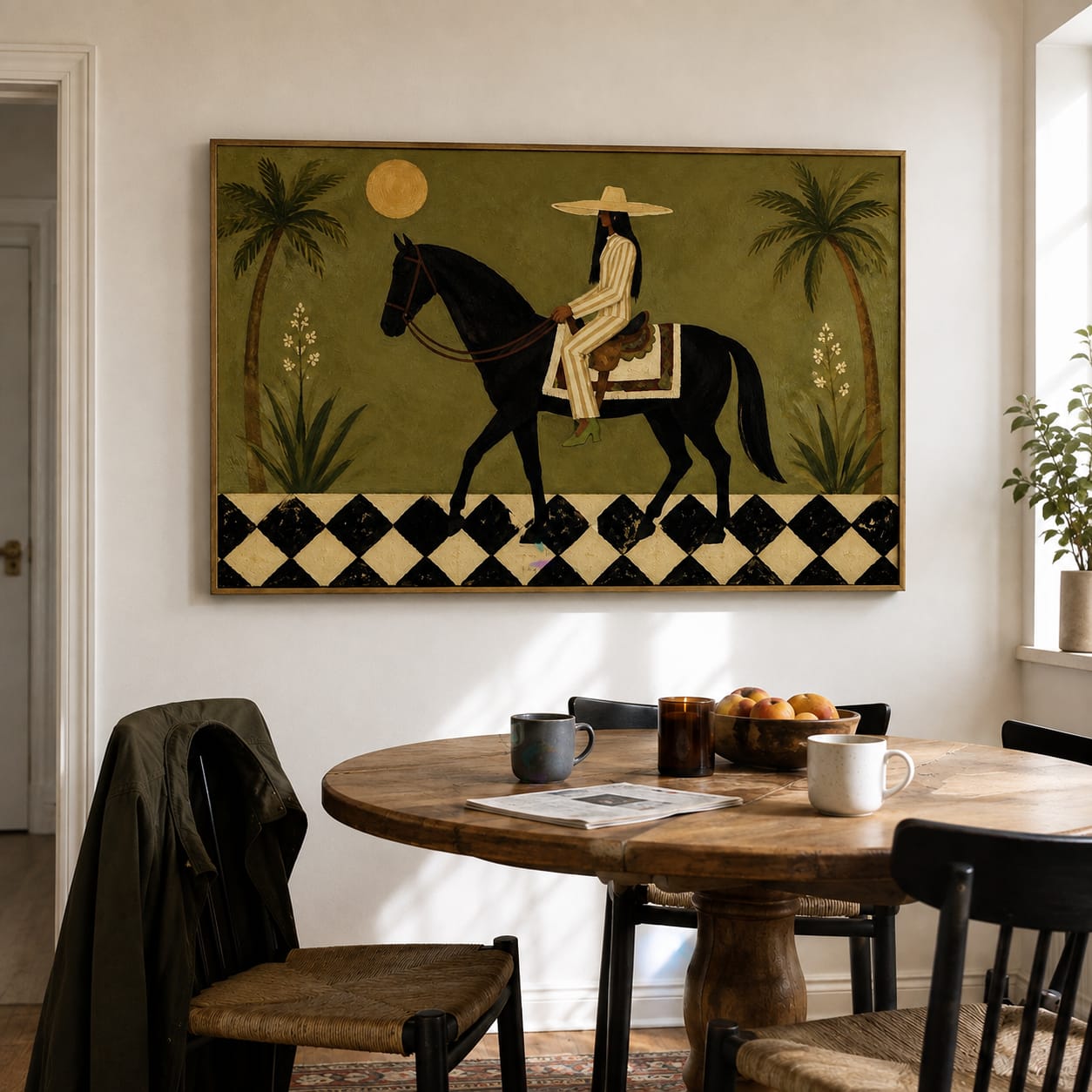 Customer photo review of Palm Court Rider-Black Horse Painting