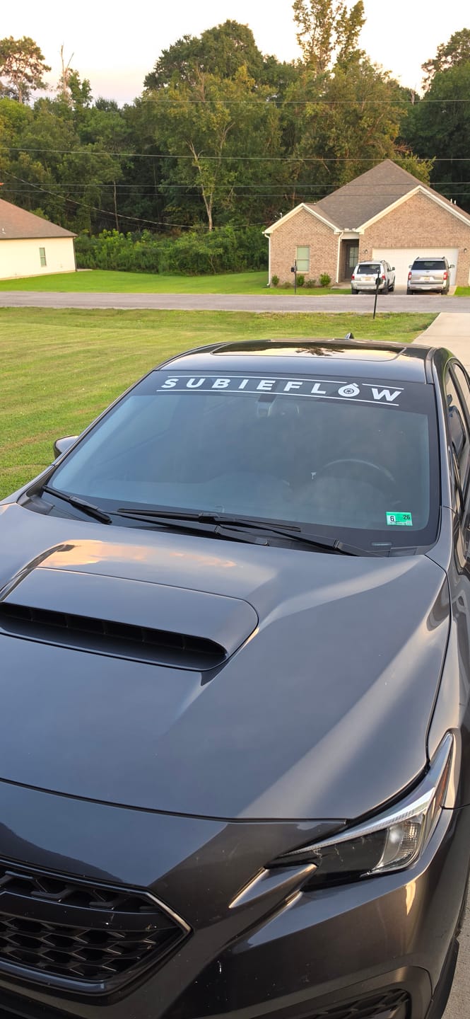 Customer photo review of SubieFlow Windshield Banners