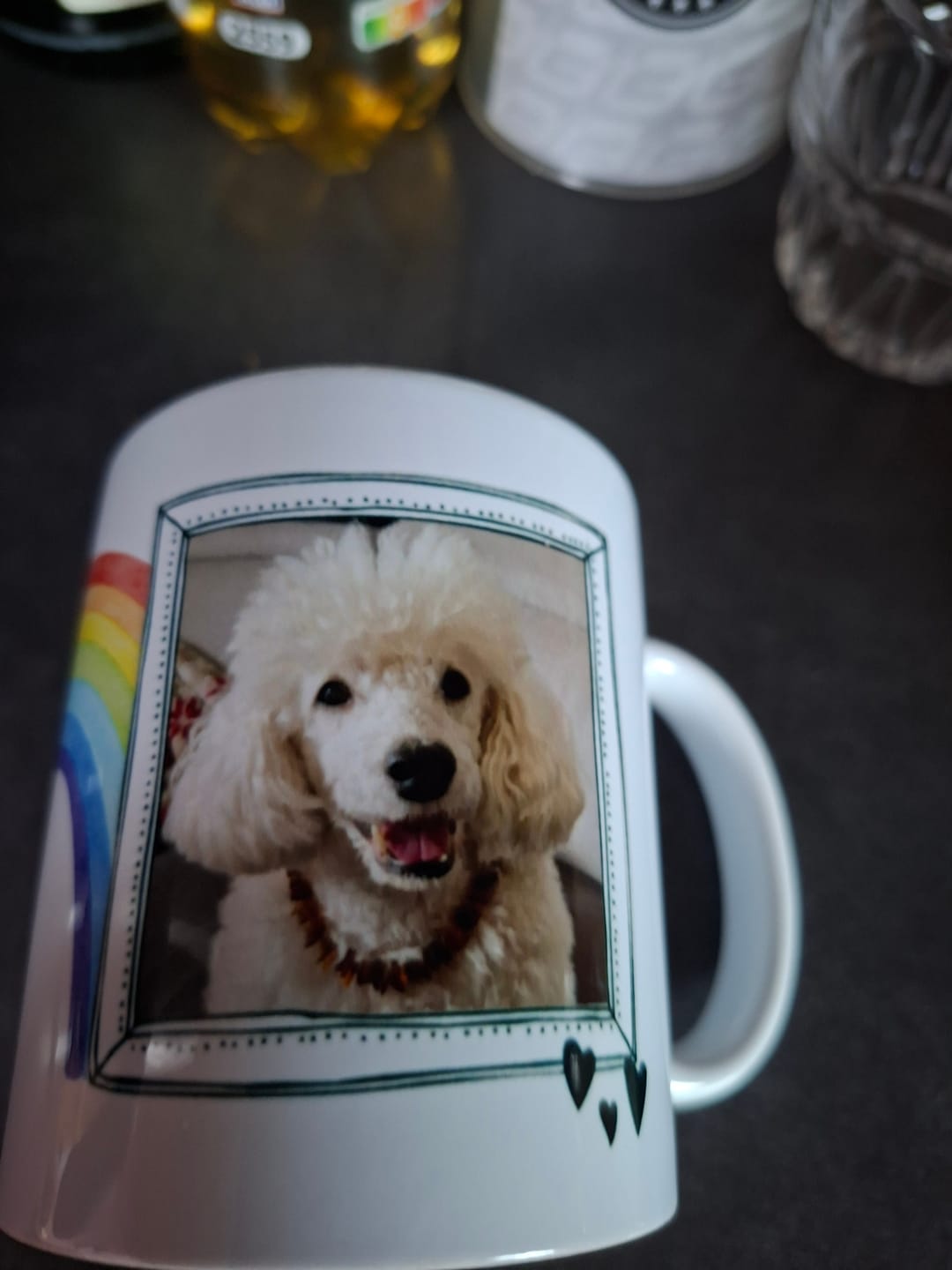 Customer photo review of Hunde Foto-Becher mit Spruch "Geliebt und unvergessen"