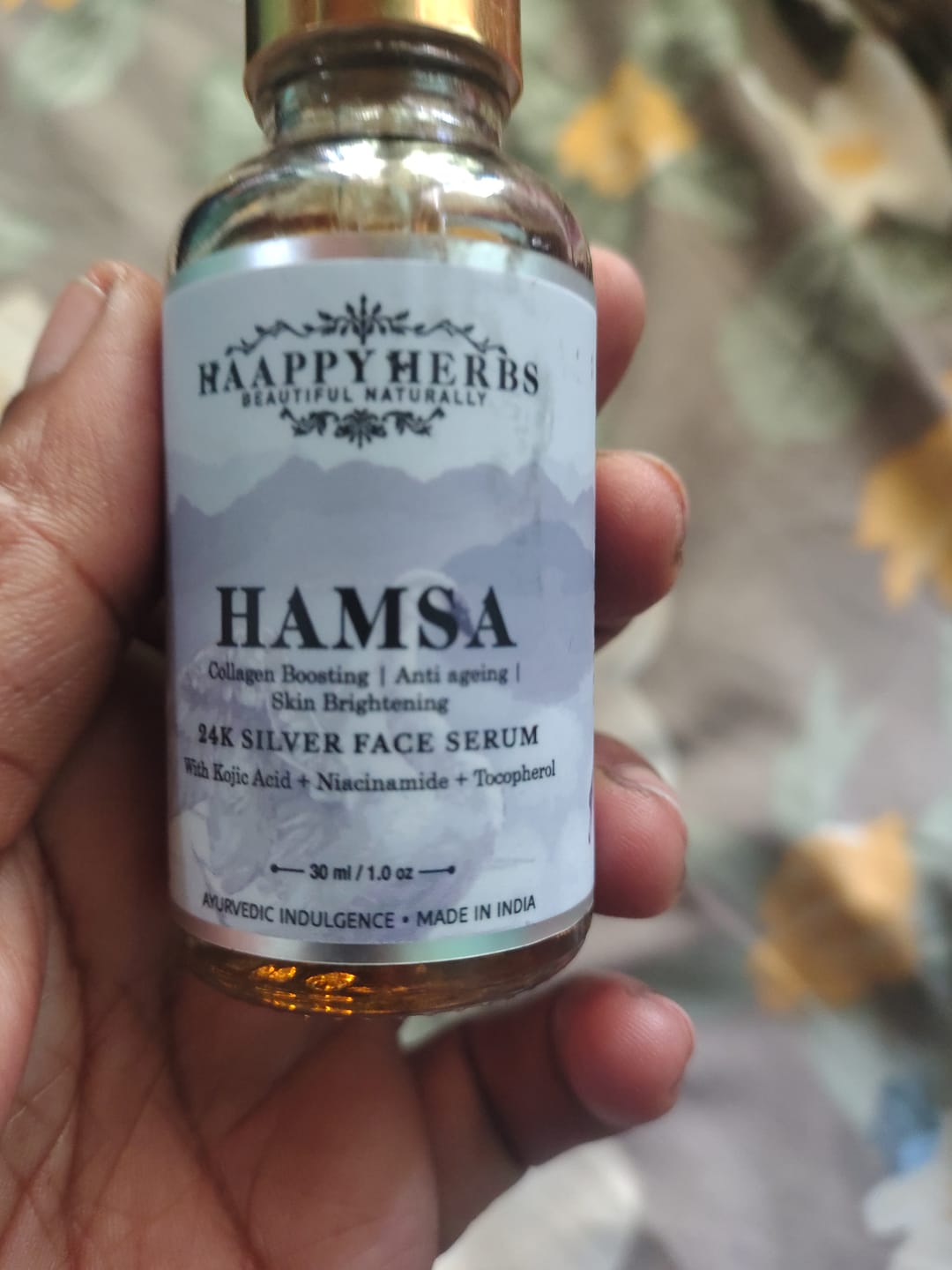 Customer photo review of Hamsa 24K Silver Face Serum (Collagen boosting , anti ageing and Skin brightening)