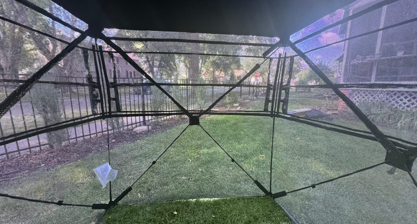 Customer photo review of VisX/VisMax See Through Hunting Blind, Pop Up Ground Deer Blind