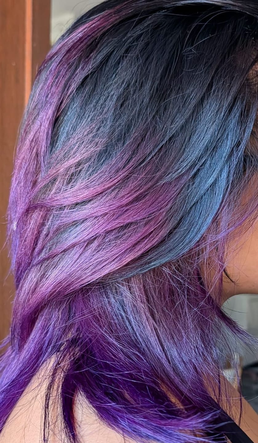 Customer photo review of Mattie Violet Purple - Vegan Semi-Permanent Direct Dye Hair Color Cream 210 ml