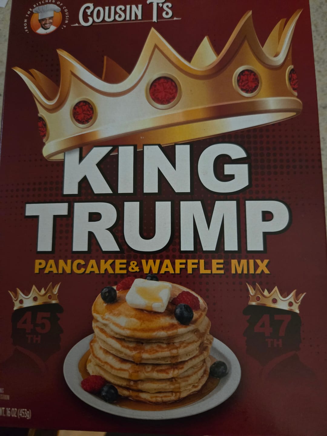 Customer photo review of Cousin T's 250th Anniversary Pancake & Waffle Mix