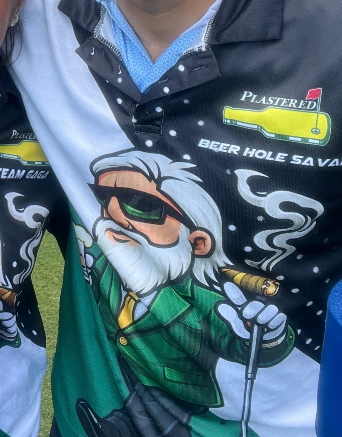 Customer photo review of Golf Tournament Golfer Beer Men's Funny Golf Polo Shirts, Custom Beer Tournament Golf Shirts GB0013