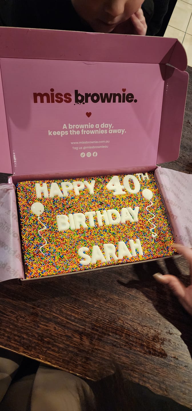 Customer photo review of Birthday Brownie · Large