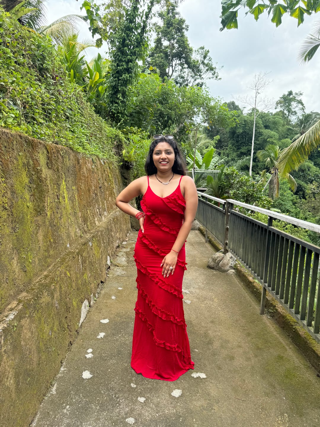 Customer photo review of Atrani Ruffled Maxi Dress